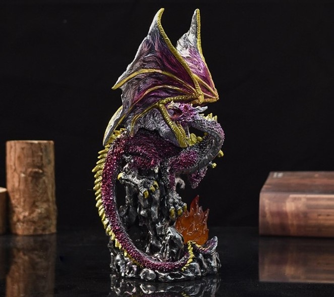 New European Holy dragon ornaments lava resin base luminous dinosaur egg skeleton head dragon craft work home decoration