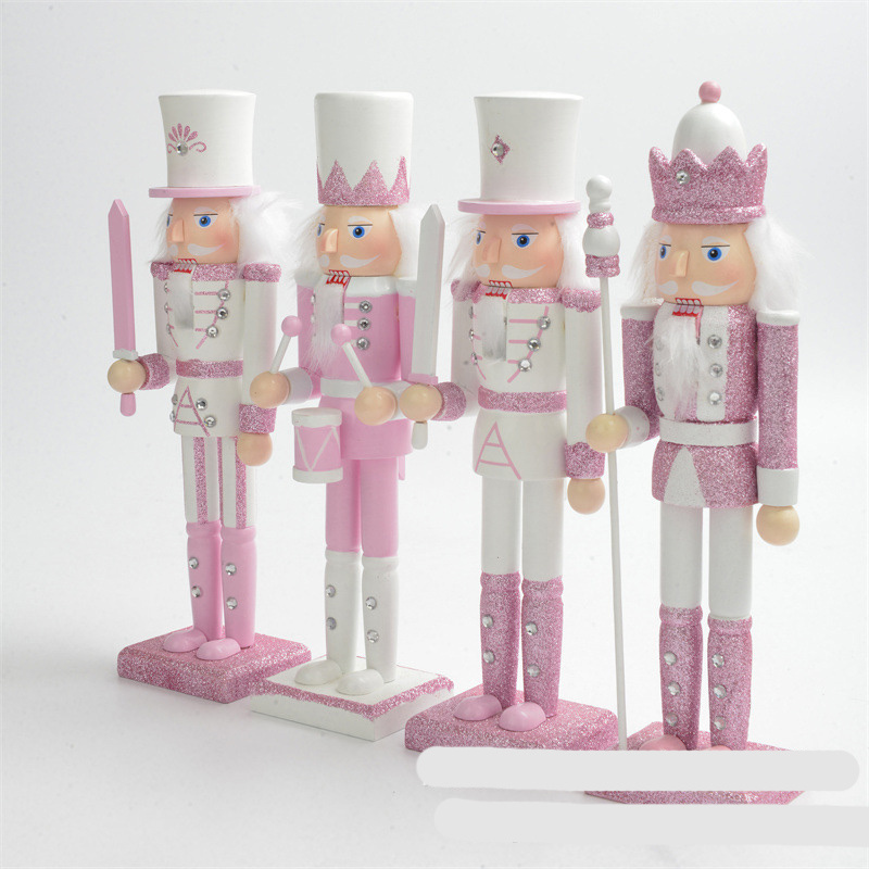 Customisable Pink Series 30CM Creative Nutcracker Puppet Soldier Craft Jewellery Holiday Gift