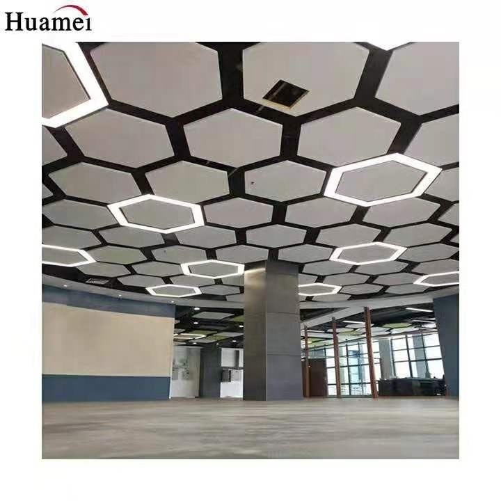 Hexagonal Ceiling Hexagonal Customized Fiberglass False Acoustic Ceiling