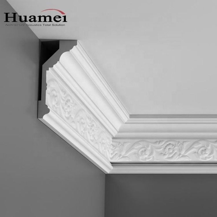 Gesso coated Crown moulding cornice , MDF moulding , wall decoration moulding