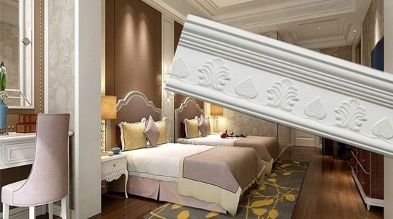 PS Polystyrene PU Plastic Foam Crown Moulding Cornice for Ceiling Curtain Cornice