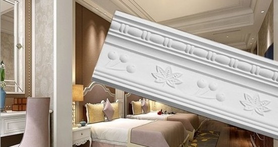 PS Polystyrene PU Plastic Foam Crown Moulding Cornice for Ceiling Curtain Cornice