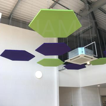 Hexagonal Ceiling Hexagonal Customized Fiberglass False Acoustic Ceiling