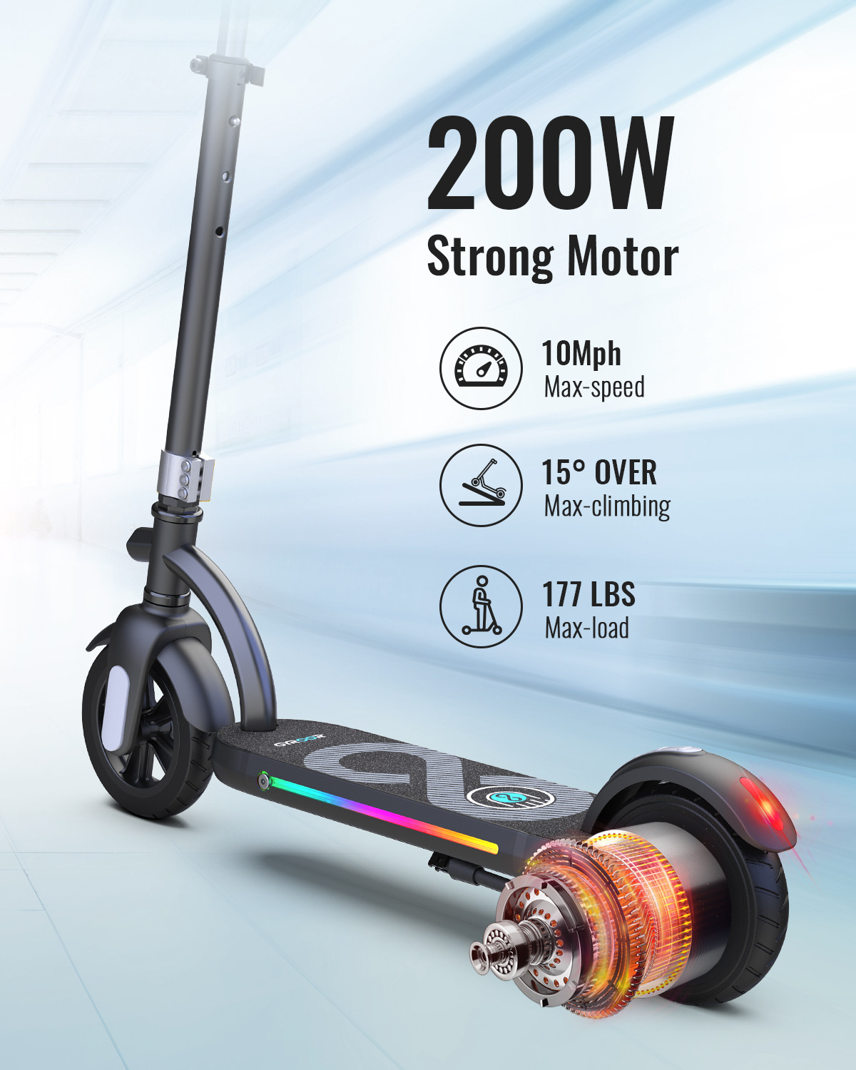 Gyroor 120w 6.5 inch children 2 wheel electric scooter safety electric scooter for kids portable balance scooter electric