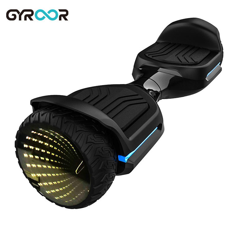 Gyroor led light self balancing electronic hoverboard electric scooter with off road motor accept app control