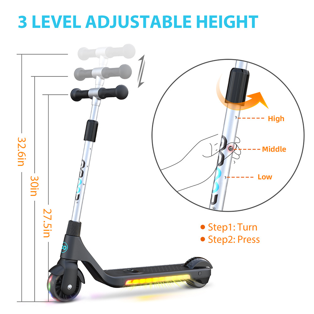 Factory Supply Gyroor two Wheel Electric Kids Scooter with light Kids teenage Child Mini Electric Scooter