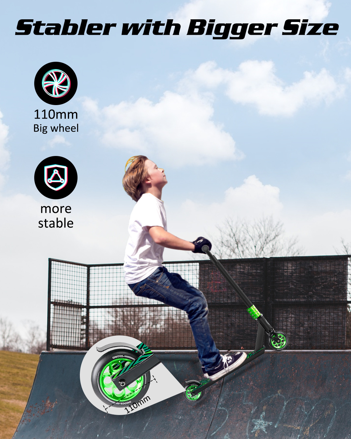 GYROOR Advanced extreme freedom scooter stunt scooter for adults street alloy kids stunt scooter