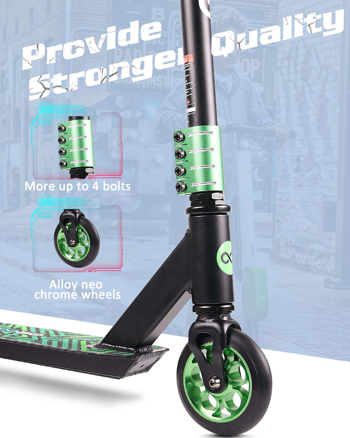 GYROOR Scooter Customizable Freestyle pro stunt scooter Extreme Adult Pro with Unique Stunt Scooter Parts