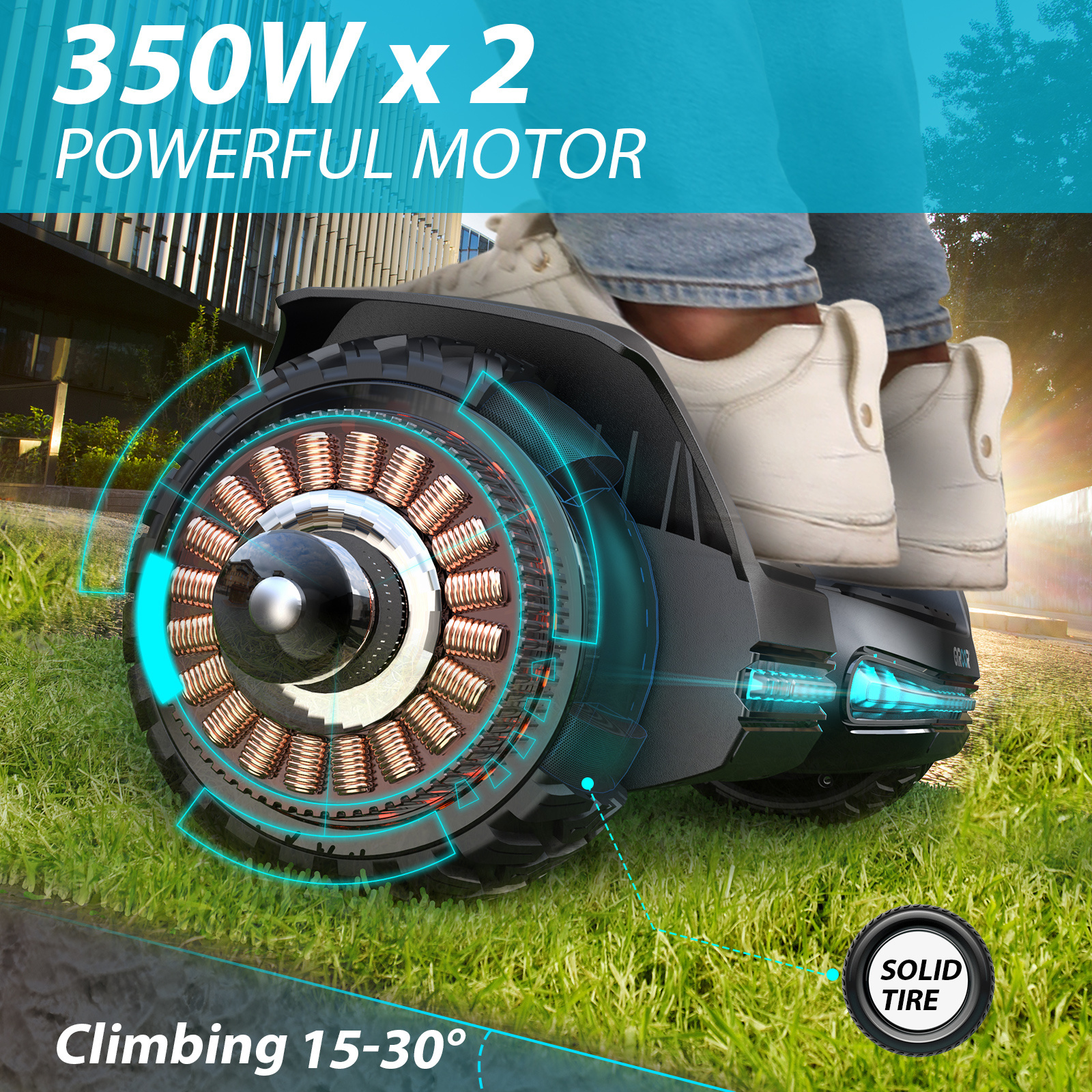 Gyroor new motor bluetooth self balance hoverboard 6.5 inch scooter off road hover board