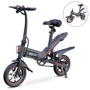 GYROOR 350W ebike with pedals 12inch Folding cheap Electric Bike / pocket mini bike road dirt electric bike for sale