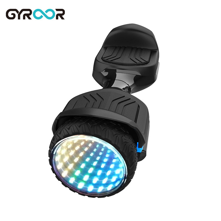 Gyroor led light self balancing electronic hoverboard electric scooter with off road motor accept app control