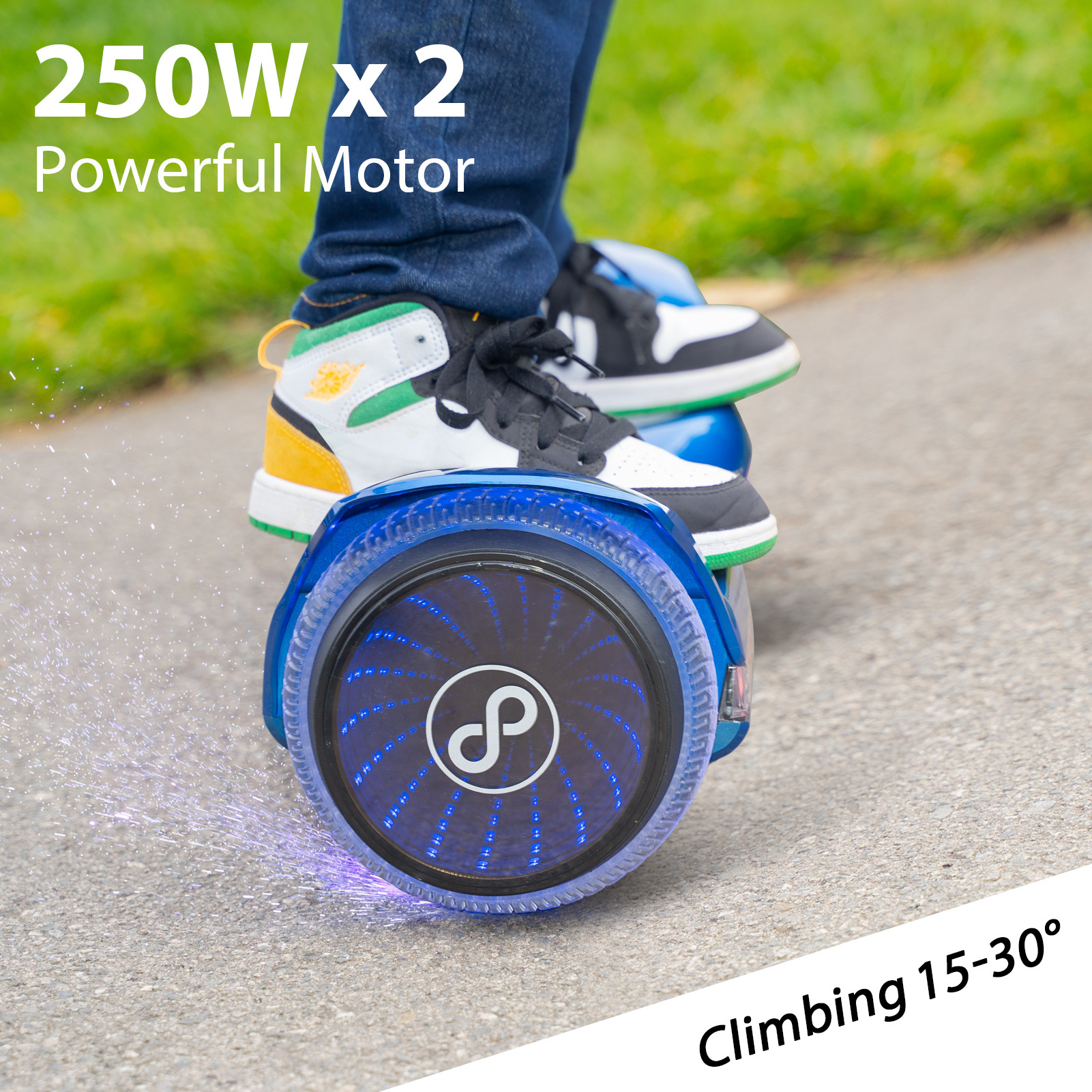 Gyroor Hoverboard Electric Smart Self Balancing Scooter with Built-in Wireless Speaker LED Wheels and Side Lights for Kids Adult