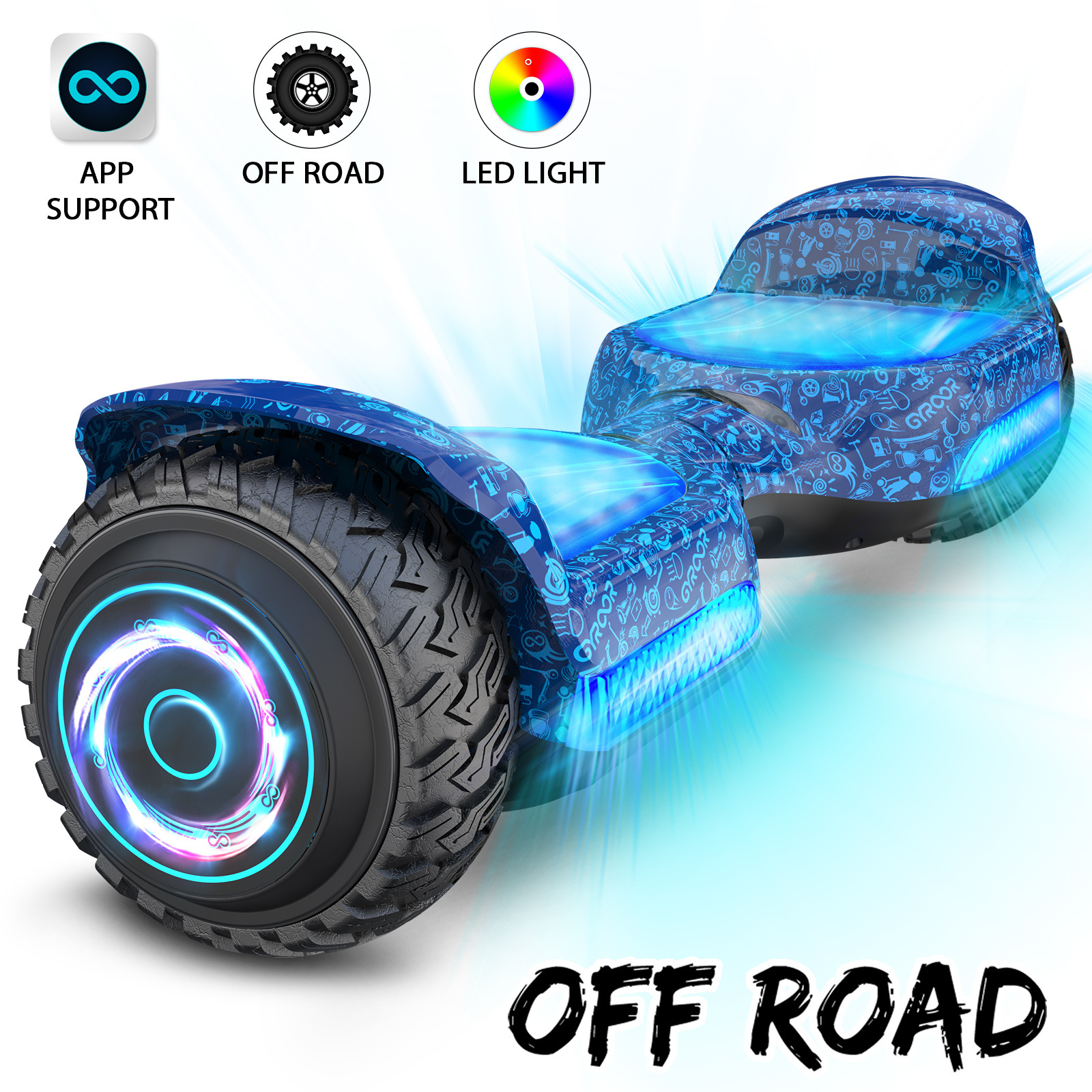 Gyroor Popular Blue tooth 6.5 Inch Battery Electric Scooter Hoverboard