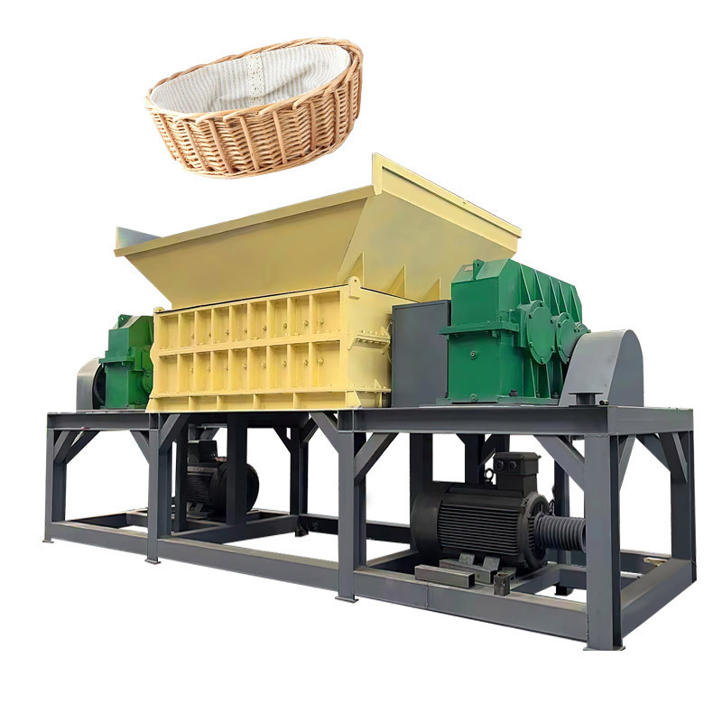 Double shaft wood shredders coconut husk shredder machinery