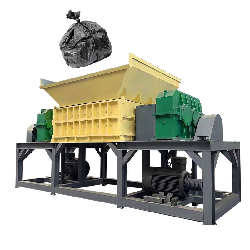 Double shaft wood shredders coconut husk shredder machinery