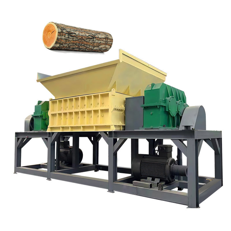 Double shaft wood shredders coconut husk shredder machinery