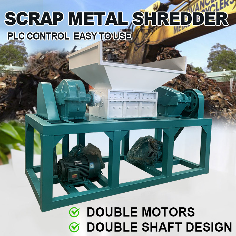 Large construction double shaft shredder big oil drum old home appliance garbage shredder