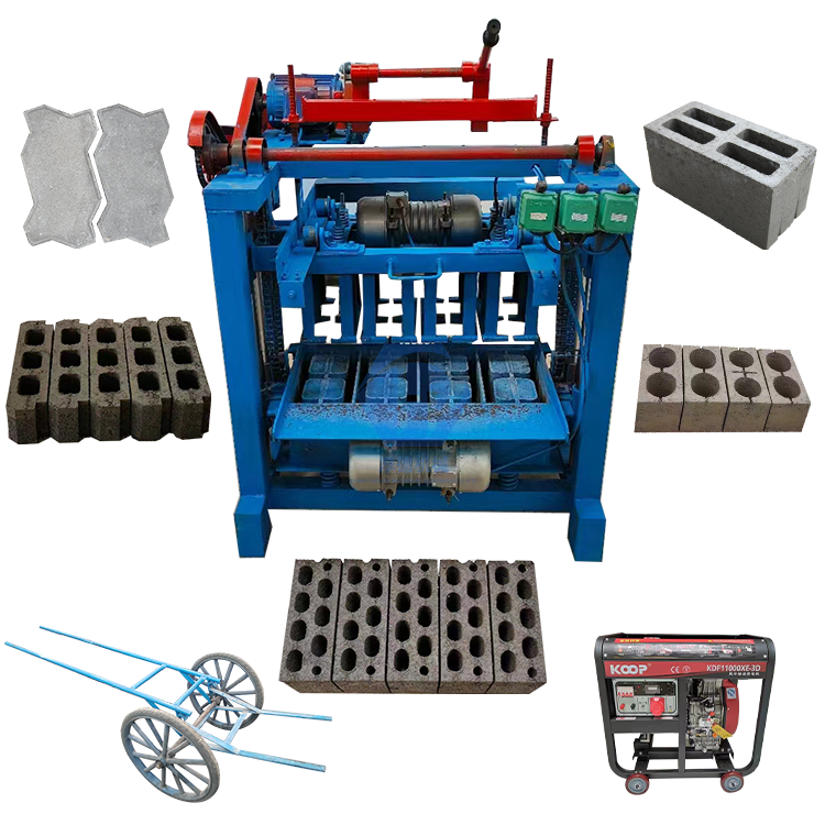 4-35A Large Diesel Concrete Cement Block Brick Making Machine Price Hollow Fly Ash Block Cinder Maker Machine