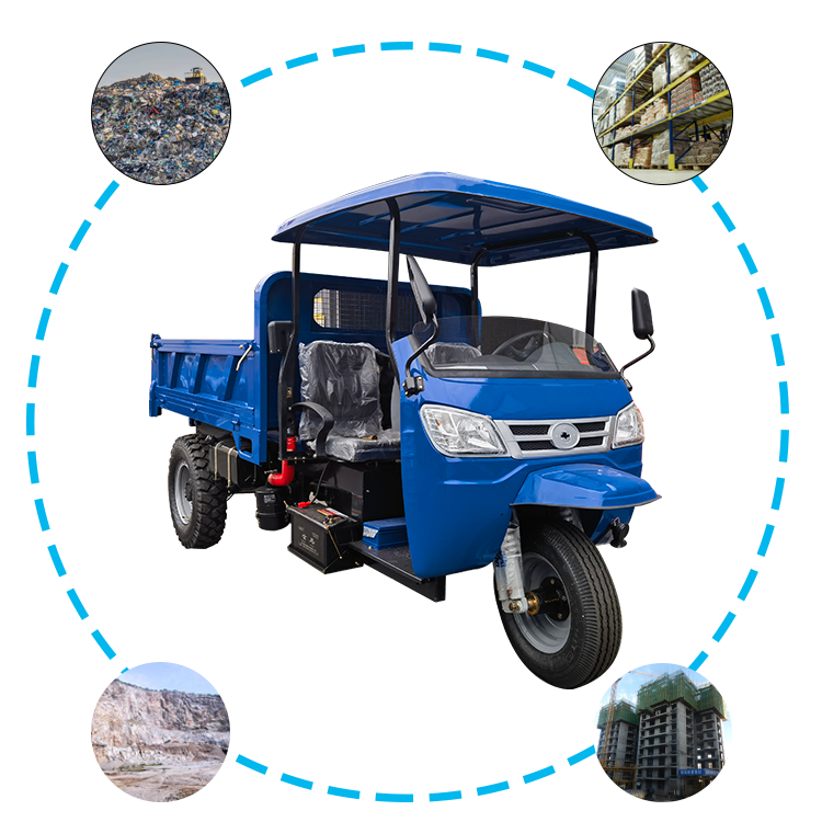 Tricycle With Open Carriage Electric High Power Three-Wheels Heavy Duty Self-Loading Dump Truck Motorised Tricycle