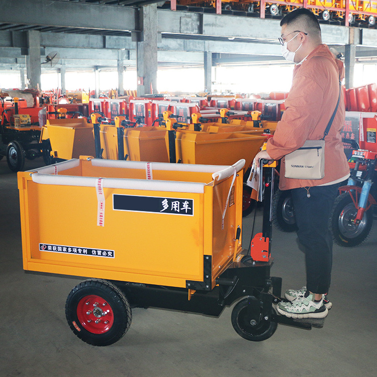 Mini Car Cart Tipper Small Construction Concrete Buggy Cargo Electric 850W Hydraulic Wheelbarrow