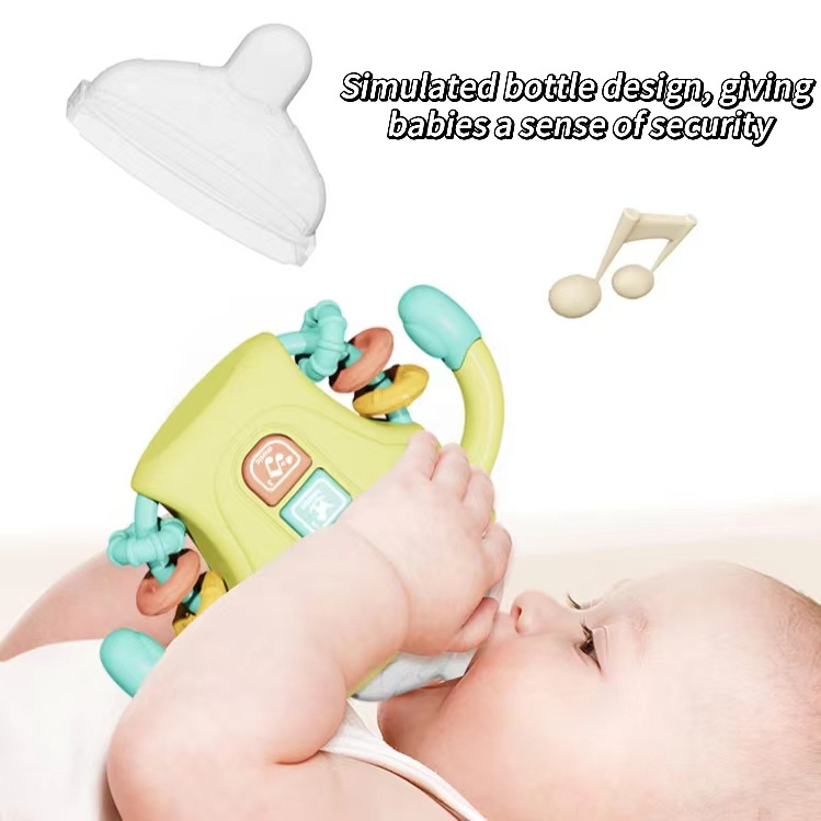 Customization Baby Educational Toys Silicone Pacifier Music Rattle Toys Early Learning Cartoon Baby Electric Toys