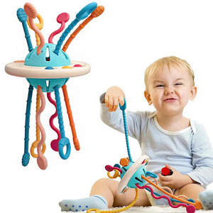 Pull String Toy Cheap Clearance Sensory Toddler Activity Travel Toy Chewable Teething Pull String Toy without Fabric Label