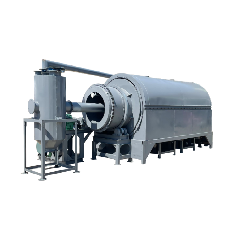 High Yield Rice Husk Sawdust Wood Chips Sugarcane Bagasse Coconut Shell  For Charcoal Rotary Type Carbonization Furnace