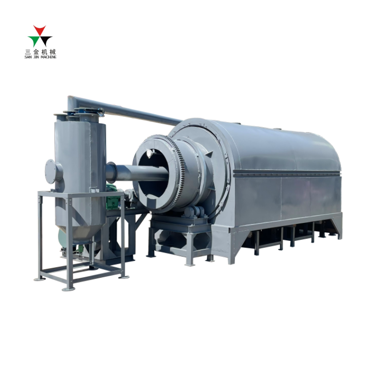 High Yield Rice Husk Sawdust Wood Chips Sugarcane Bagasse Coconut Shell  For Charcoal Rotary Type Carbonization Furnace