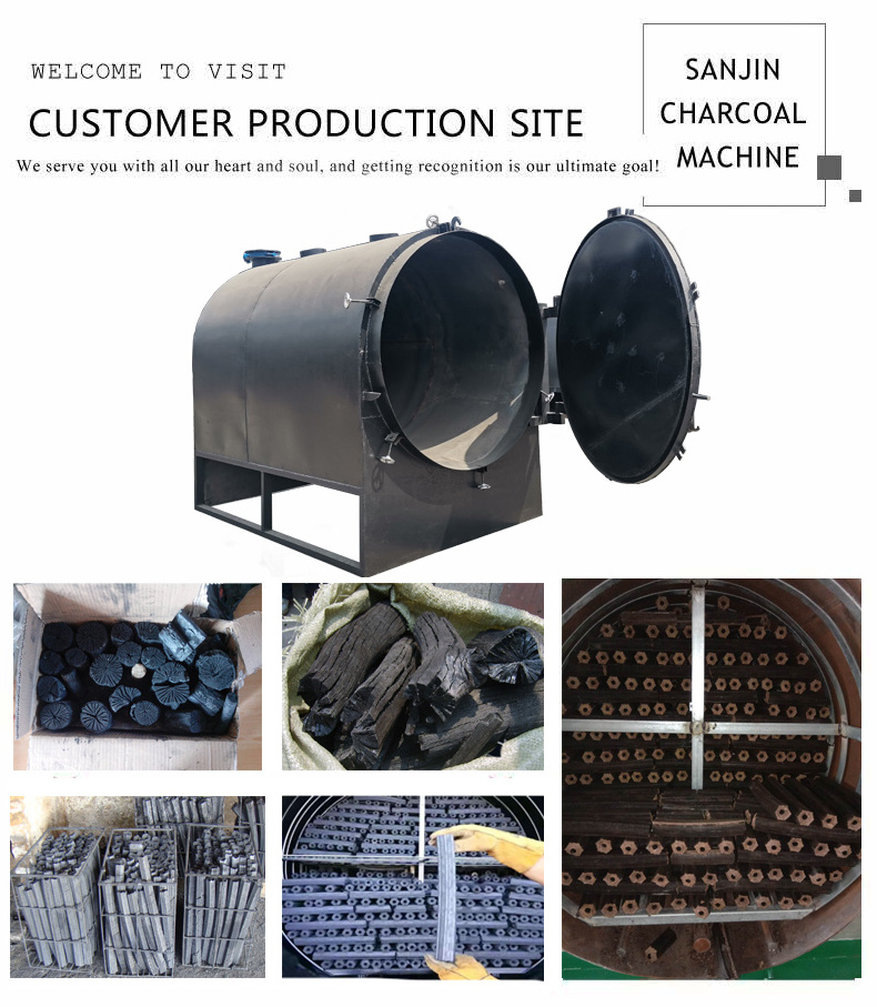 Smokeless wood log carbonization kiln for charcoal New type coconut shell charcoal making equipment