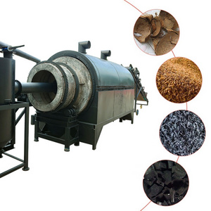 High Yield Rice Husk Sawdust Wood Chips Sugarcane Bagasse Coconut Shell  For Charcoal Rotary Type Carbonization Furnace