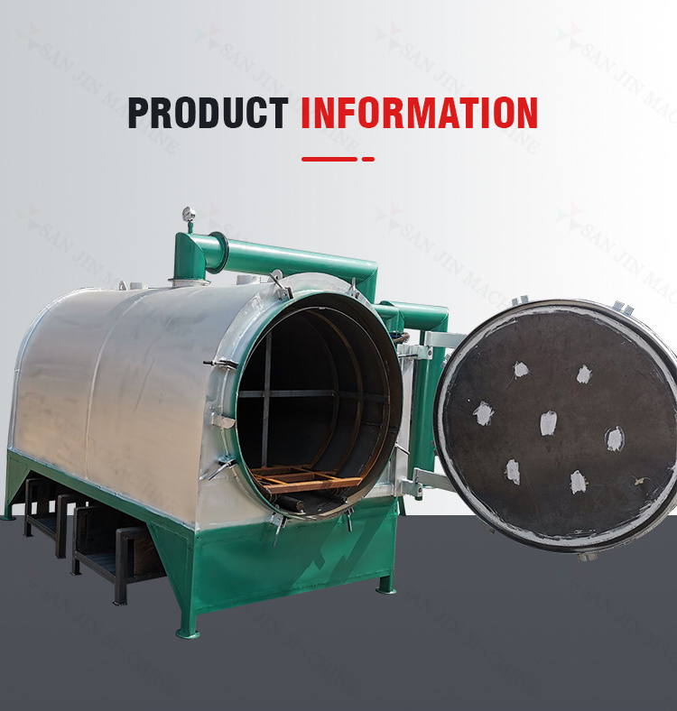 Good price horizontal continuous coconut shell wood coal sawdust carbonization furnace charcoal kiln making machine in kenya