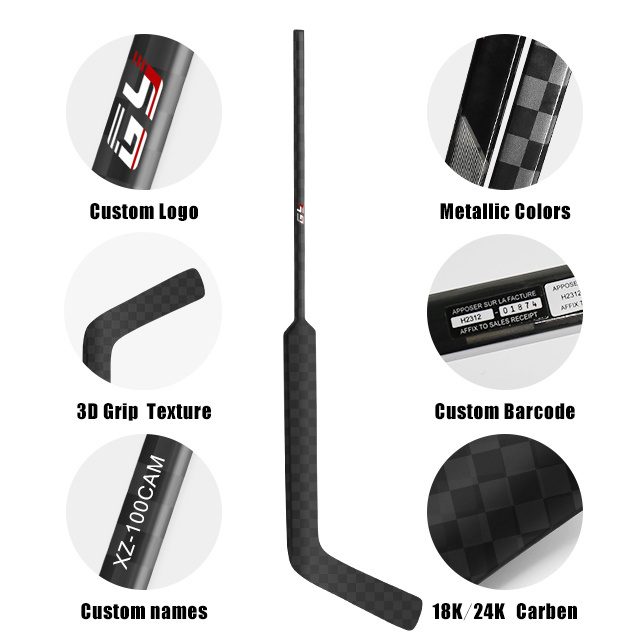 High Quality 100% Carbon Customized Ice Hockey Sticks Made in China for