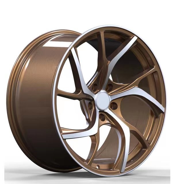 Bronze wheel with machined face forged  18 19 Inch 5*120 Passenger Car Alloy Wheel Rims For BMW full series for Audi and Benz