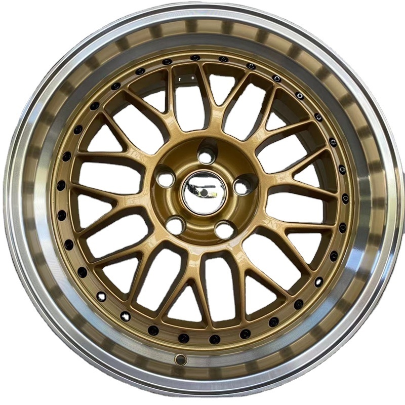 18 * 8.5 inch aluminum alloy car wheels with black shiny edges, silver shiny edges, and gold shiny edges