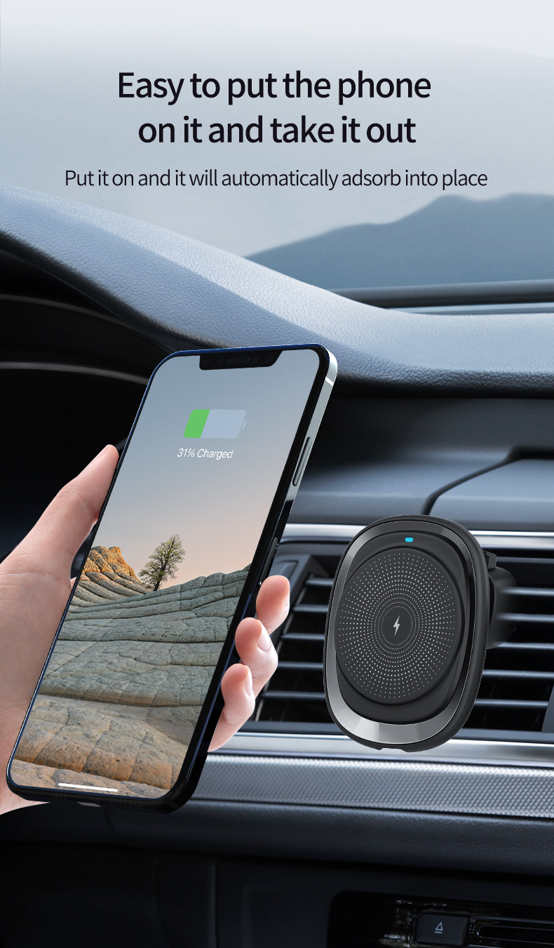 Universal Smartphone 15W Car Wireless Charging Magnetic Car Mobile Phone Holder Fast Wireless Charger For Car