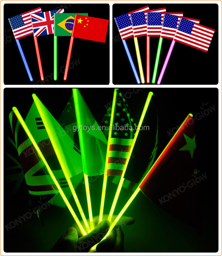 Customizable Fashionable Funny Glow Light Stick Flag For Party