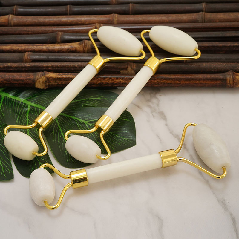 Wholesale Price Facial Roller White Gua Sha Guasha Tool Jade Roller Gua Sha Roller Set For Face