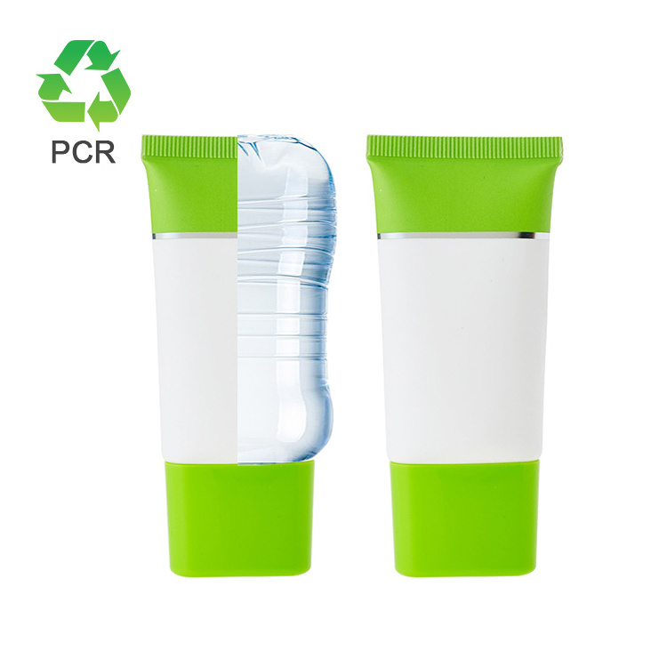 100ml PCR Soft tube sunscreen cosmetic tube makeup Plastic tube with center flow twist cap sugarcane