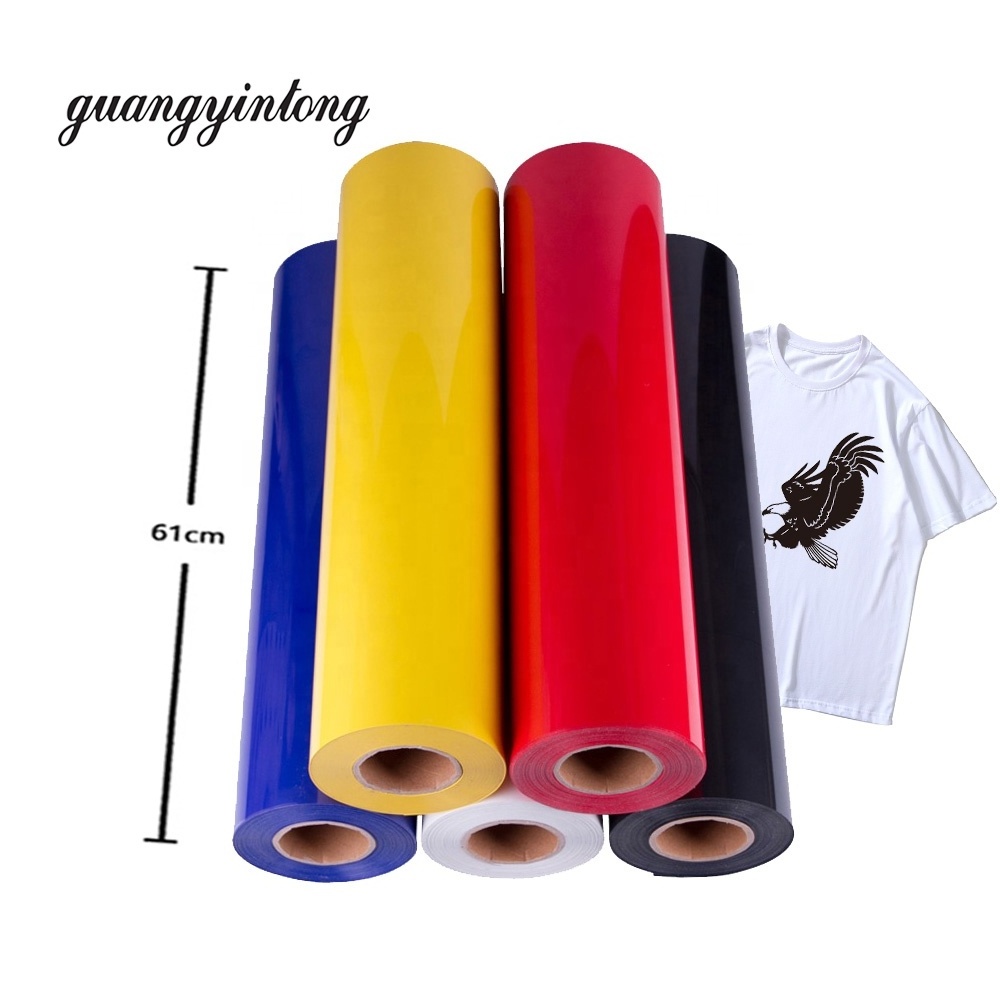 custom printable textile Tshirt PVC PU thermal press heat transfer vinyl rolls HTV vinyle transfer film for Tshirt clothing logo