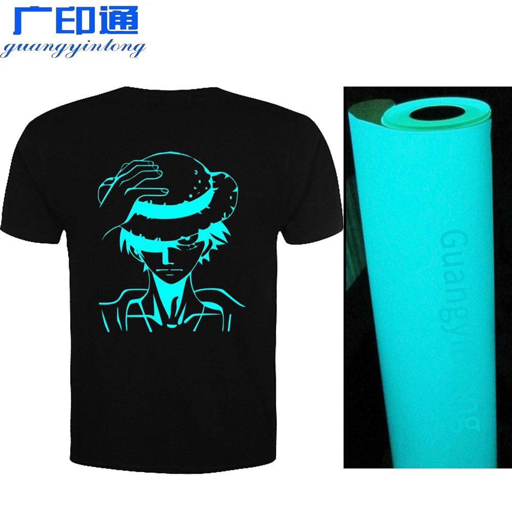 Guangyintong Glow In Dark Vinyl Transfer Film Vinyl Glow In The Dark Pu Heat Transfer Vinyl Roll For Tshirt Vinilo Textil Flex