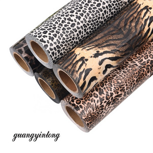 PU Leopard guagnyintong htv cheap print easy weed and cut heat vinyl best heat transfer paper material htv on vinil bag