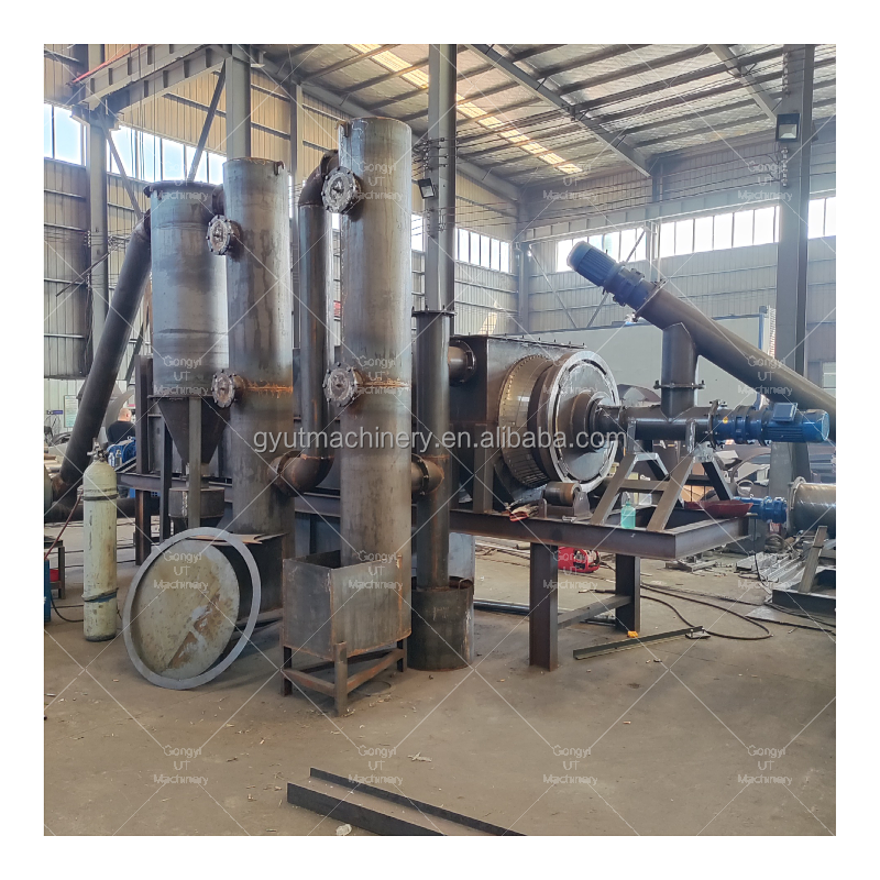 briquette cotton stalk carbon making coconut shell sawdust kiln rotary carbonization furnace