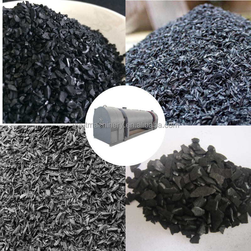 briquette cotton stalk carbon making coconut shell sawdust kiln rotary carbonization furnace