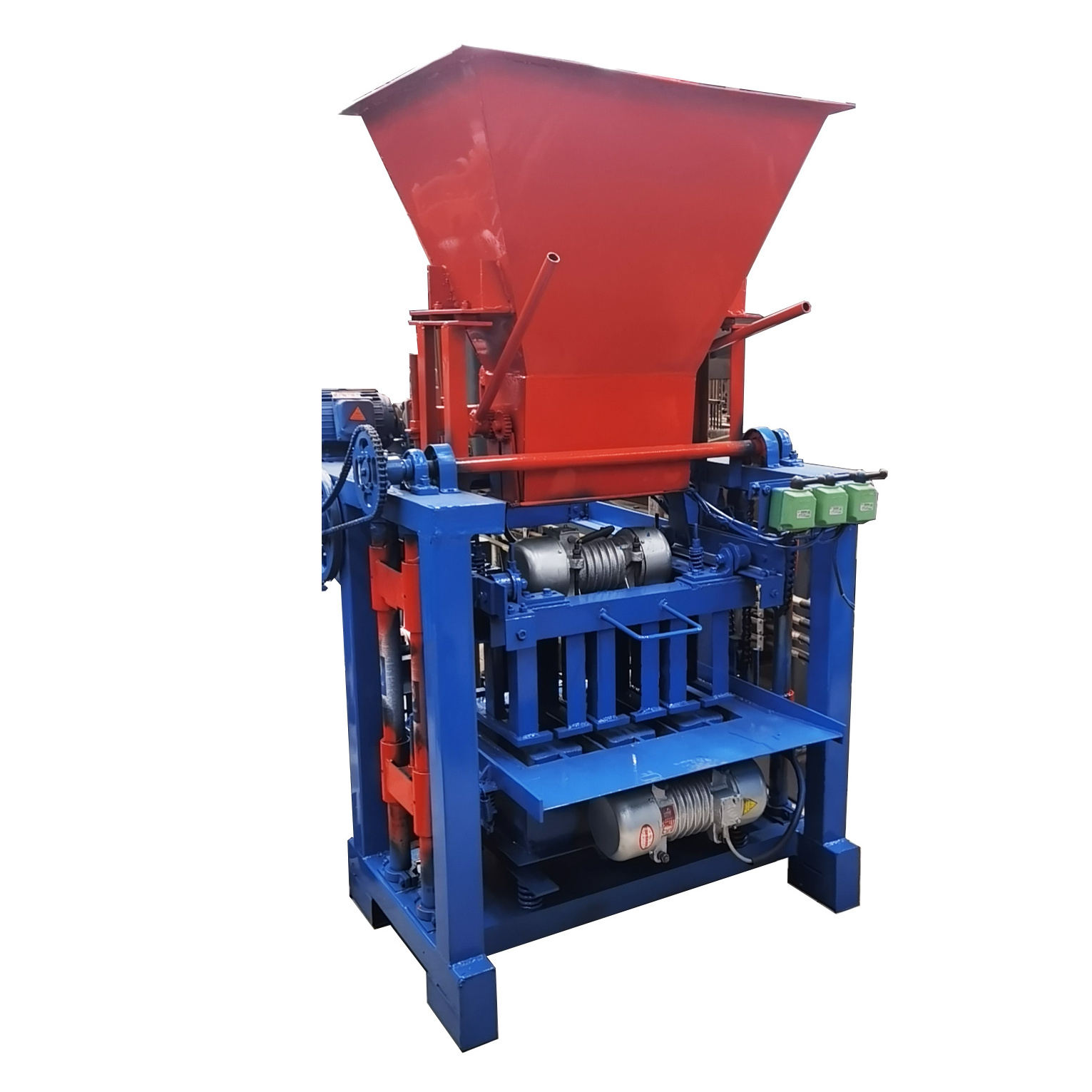 factory price cheap hard fire clay glass bricks out side wall diesel engine brick making machine with mixer