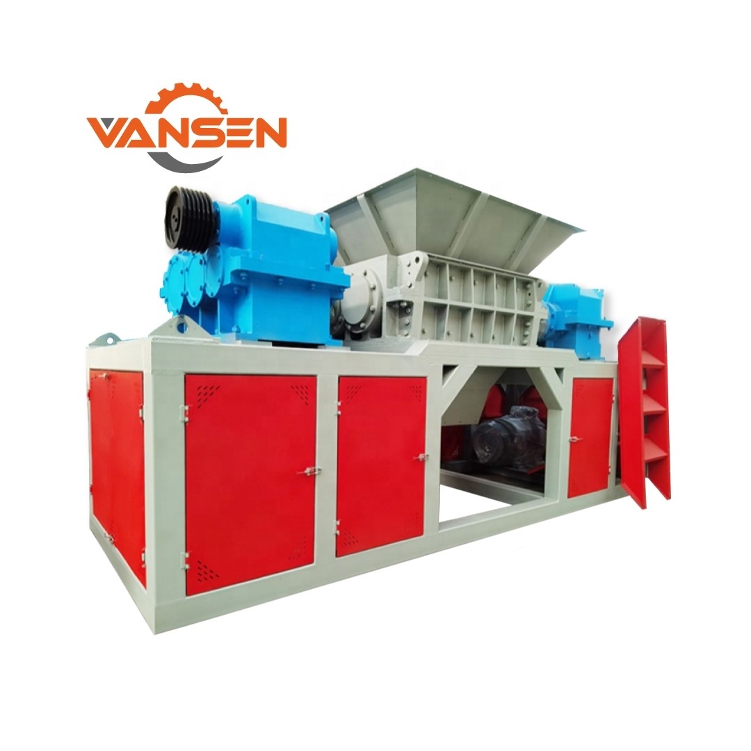 waste tyre recycling equipment shredder tire grinding machine double shaft shredder machine