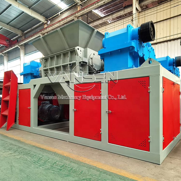 waste tyre recycling equipment shredder tire grinding machine double shaft shredder machine