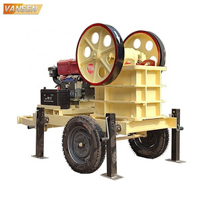 Small mini portable diesel engine pe mobile iron gold ore granite stone rock crushing primary jaw crusher machine price for sale