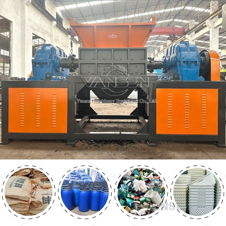 Double shaft waste plastic pu foam shredder crusher machine for plastic bags