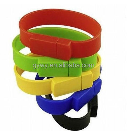 Factory direct selling in China PVC Silicon Wristband Bracelet 64GB USB Flash Drive