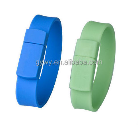 Factory direct selling in China PVC Silicon Wristband Bracelet 64GB USB Flash Drive